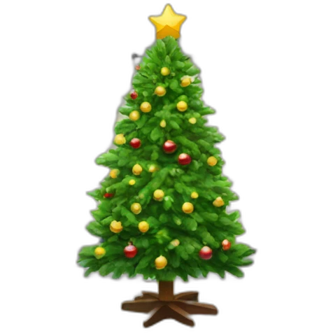 Room with Christmas tree that’s hanging parallel at the ceiling emoji