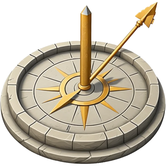 “stone sundial with shadow pointer emoji