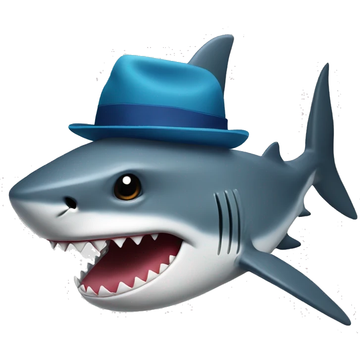 Shark with hat emoji