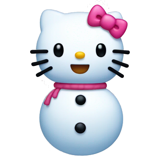 hello kitty snow man emoji