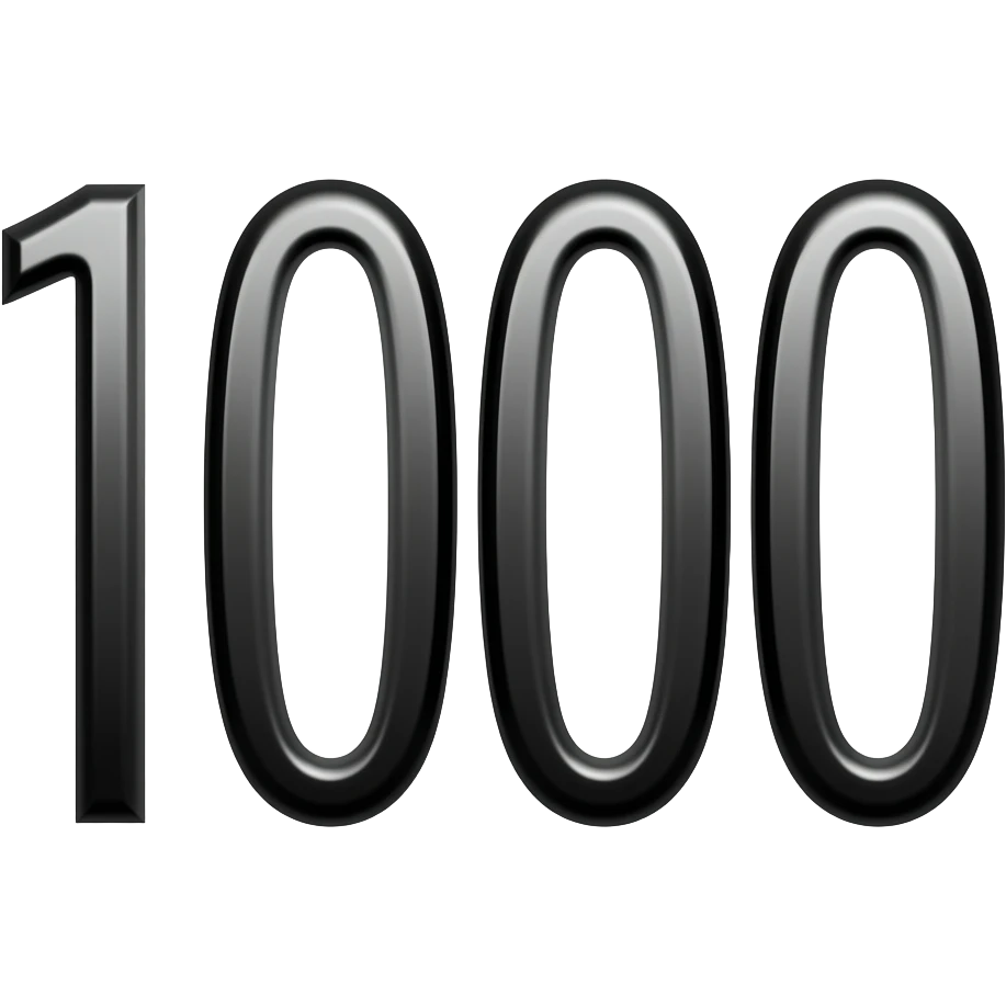 1000 (écrit en noir) emoji