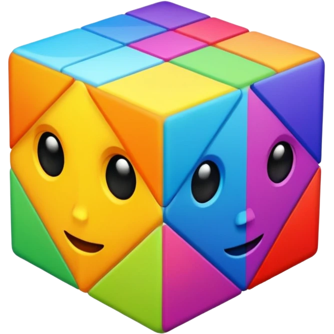 cube with different patterns on each face emoji