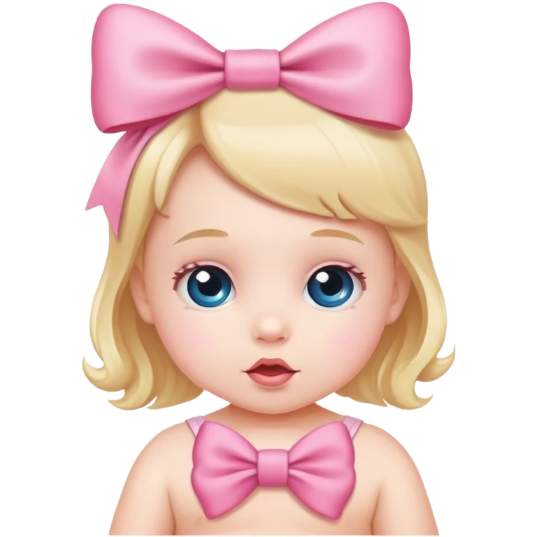 una bebé con un lazo rosa emoji