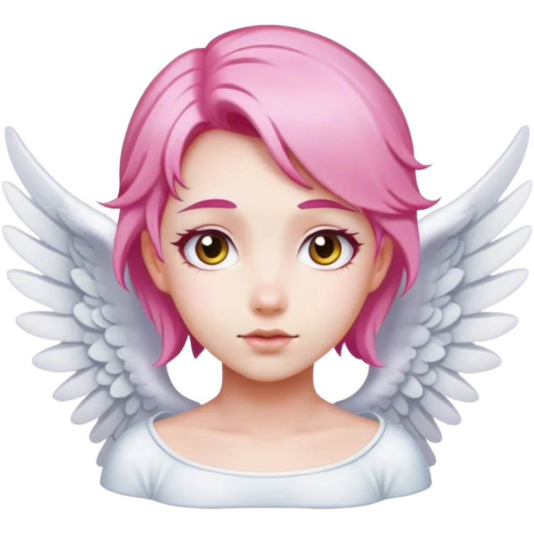pink hair angel with White wing emoji