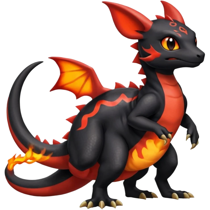Salandit-Umbreon-Charmeleon-Fakémon-hybrid-creature (full body)  emoji