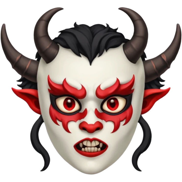 a demon waring an angels mask emoji