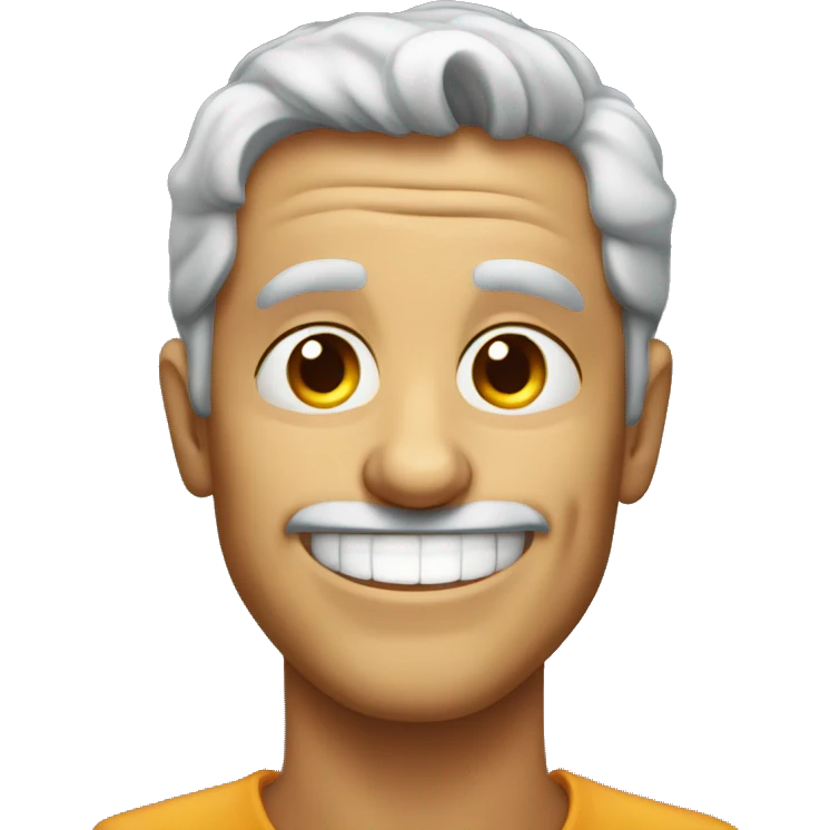 man smiling creepily with lots of wrinkles emoji