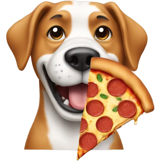 Dog eating pizza emoji