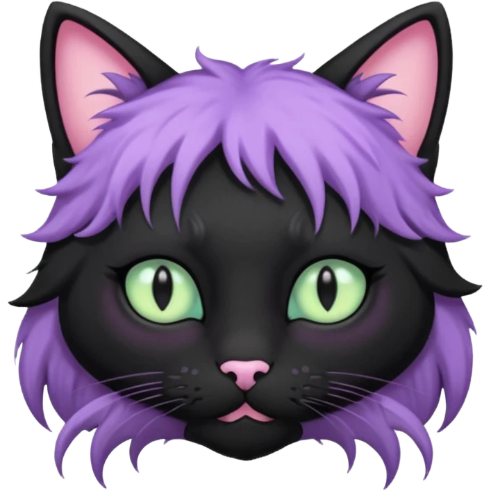 pastel goth black cat emoji