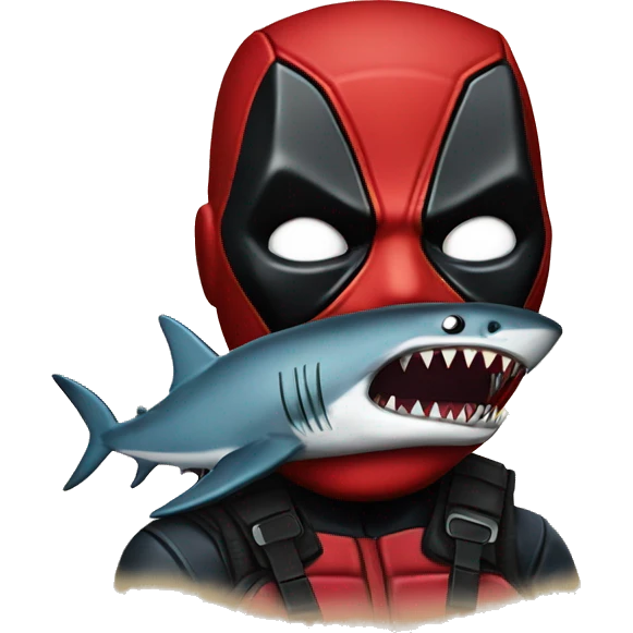 deadpool withshark head emoji