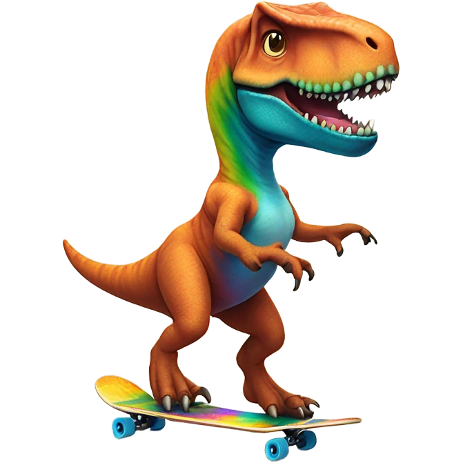 Trex on a skateboard wearing a tutu  emoji
