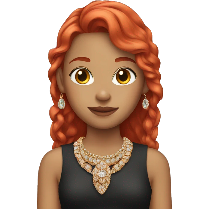 girl with red hair and jewelry emoji