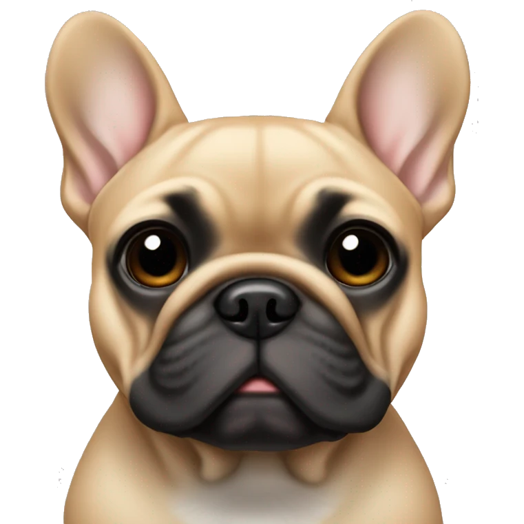 Tan French bulldog with black face emoji