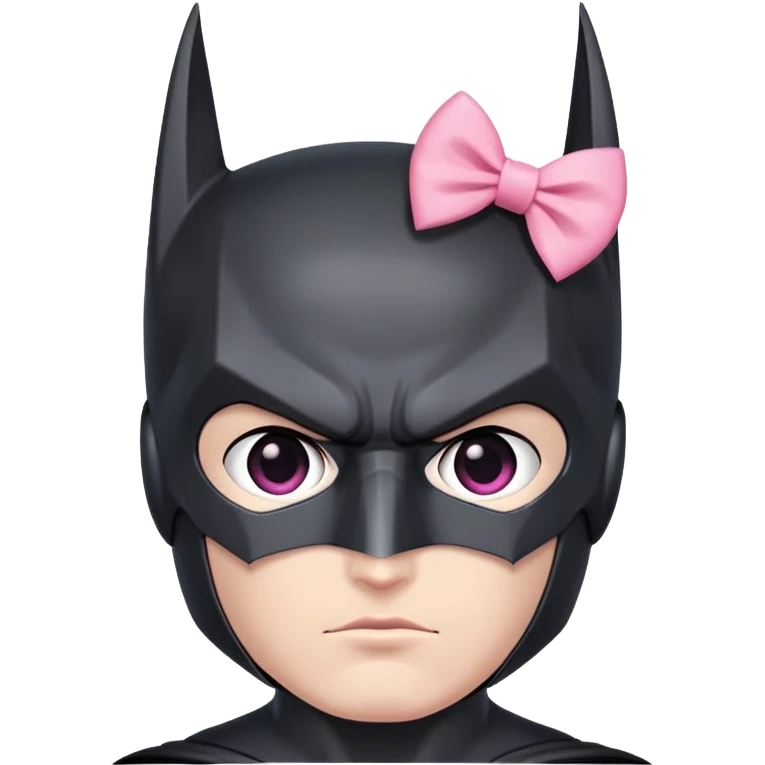 Batman with a pink bow on his head emoji