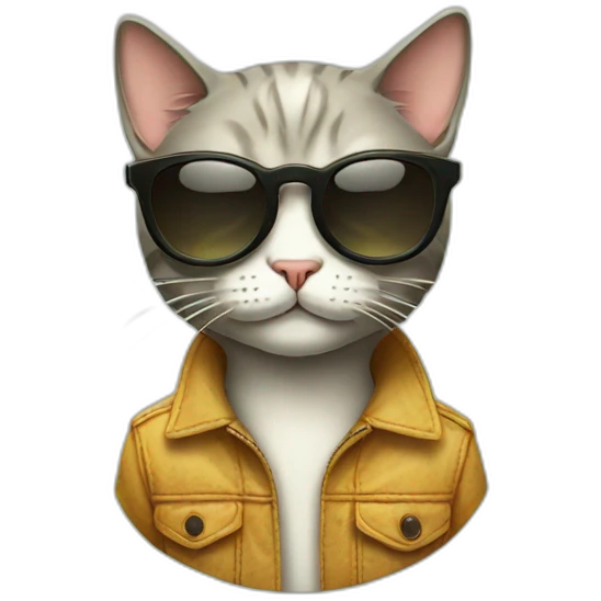 hipster cat wearing sunglasses emoji