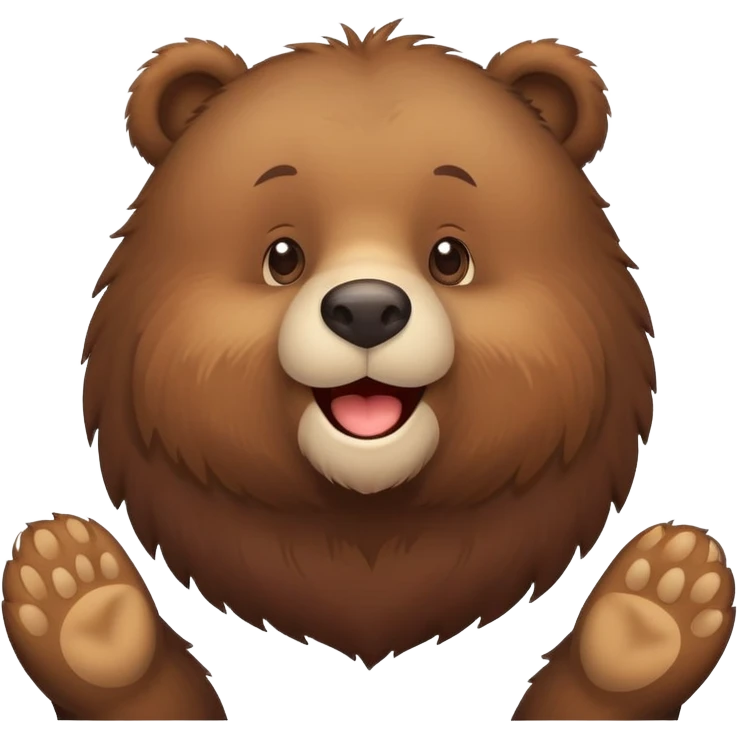 Friendly brown bear with a cute smiling face emoji