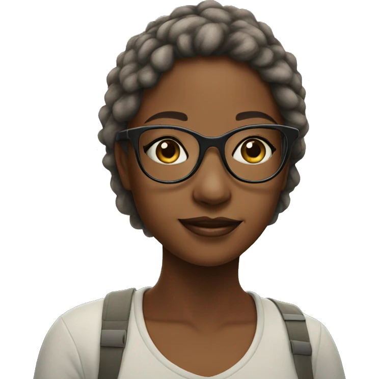 girl with glasses under sky emoji