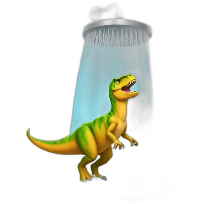 T rex showering emoji
