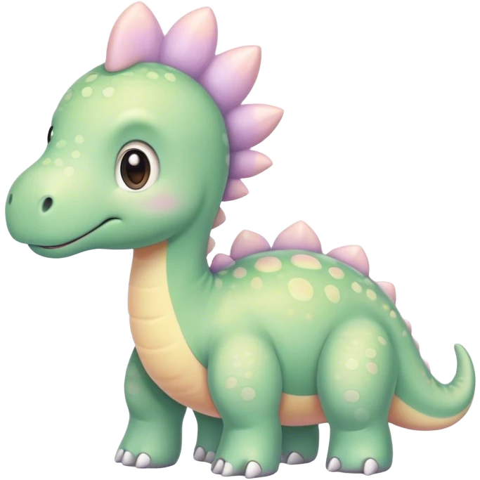 A cute, kawaii style pastel ￼brontosaurus emoji