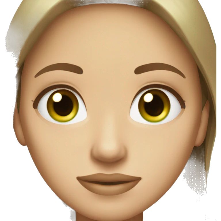 hot woman long brown hair with green eyes beige skin emoji
