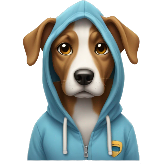 Dog wearing a hoddie  emoji
