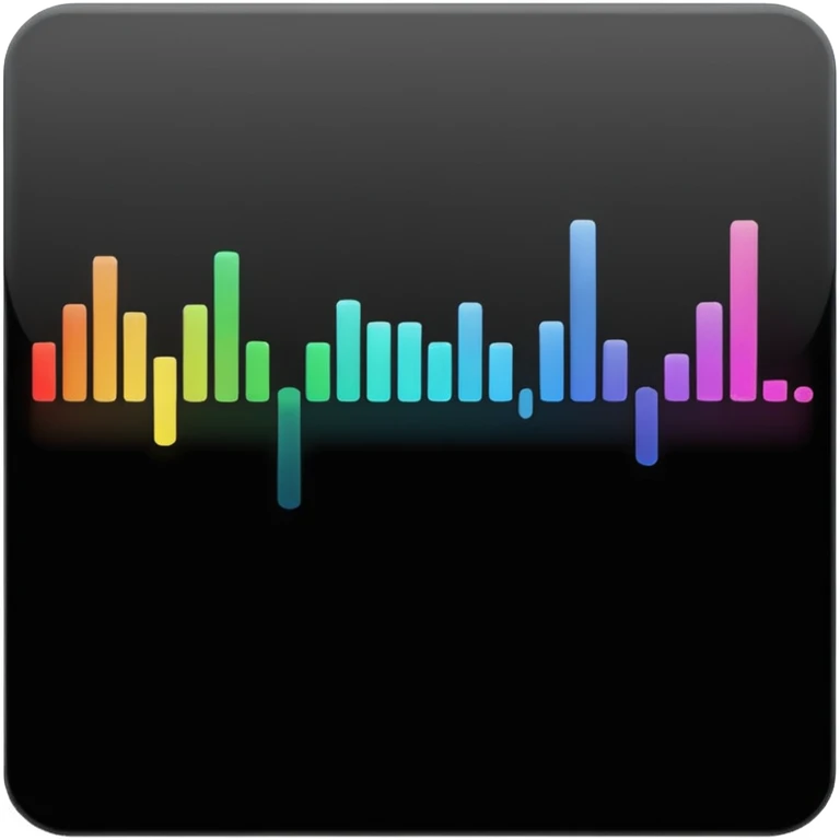 full black audio spectrum, the spectrum is white emoji