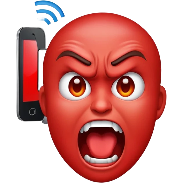 emoji with phone to ear screaming n mad  emoji