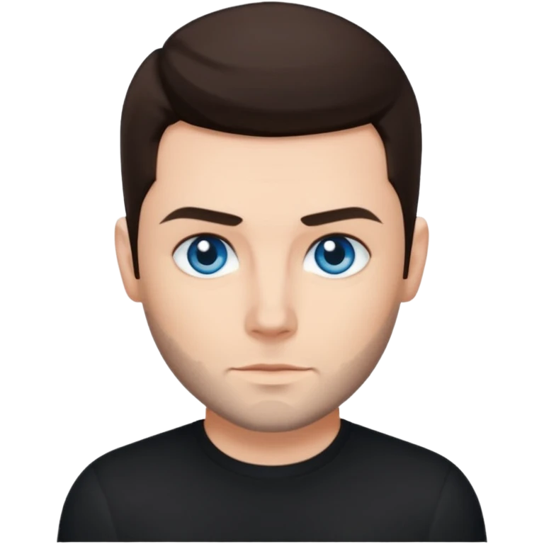 Shane Lynch with blue eyes, dark brown hair, black shirt emoji