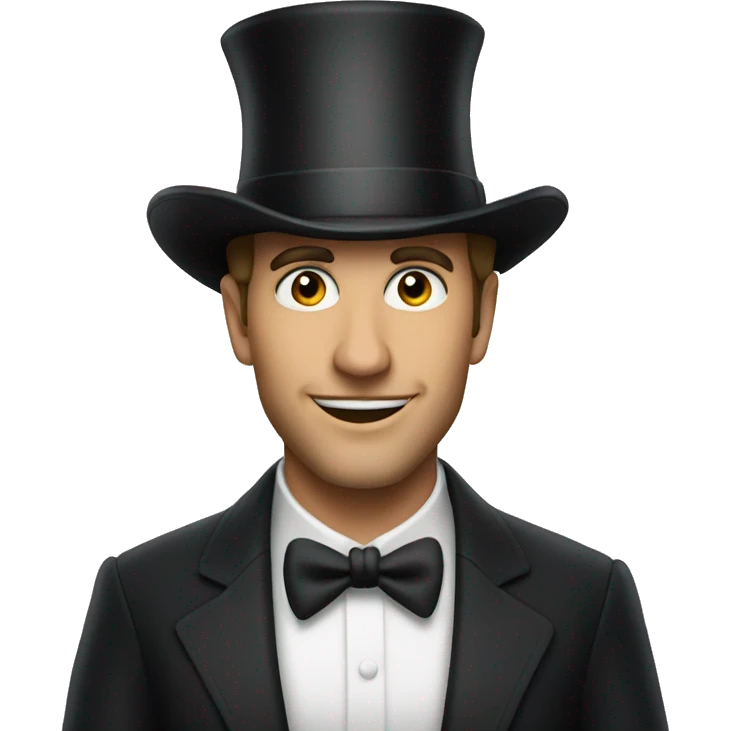 drew phillips wearing big top hat  emoji