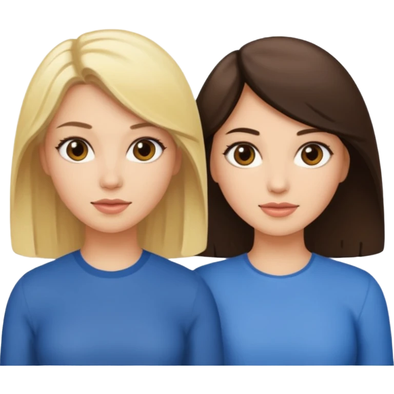 Blonde and brunette emoji
