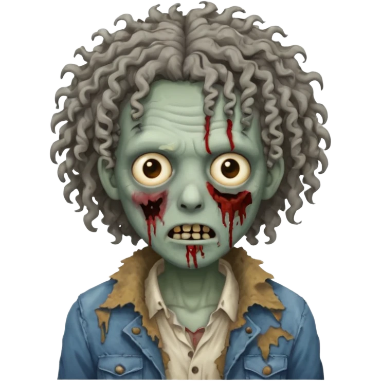 curly haired zombie emoji