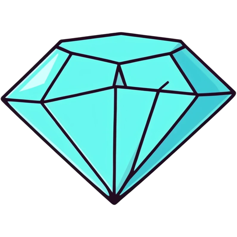 Emerald green, 3D rendering diamond shape emoji
