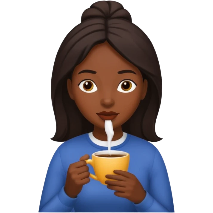 black woman sipping coffee emoji