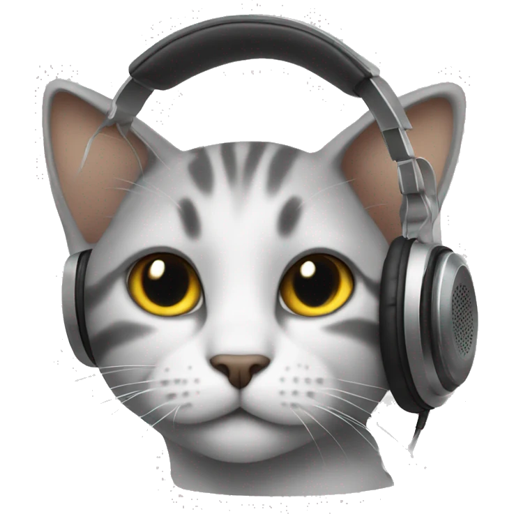 cat with headphones emoji