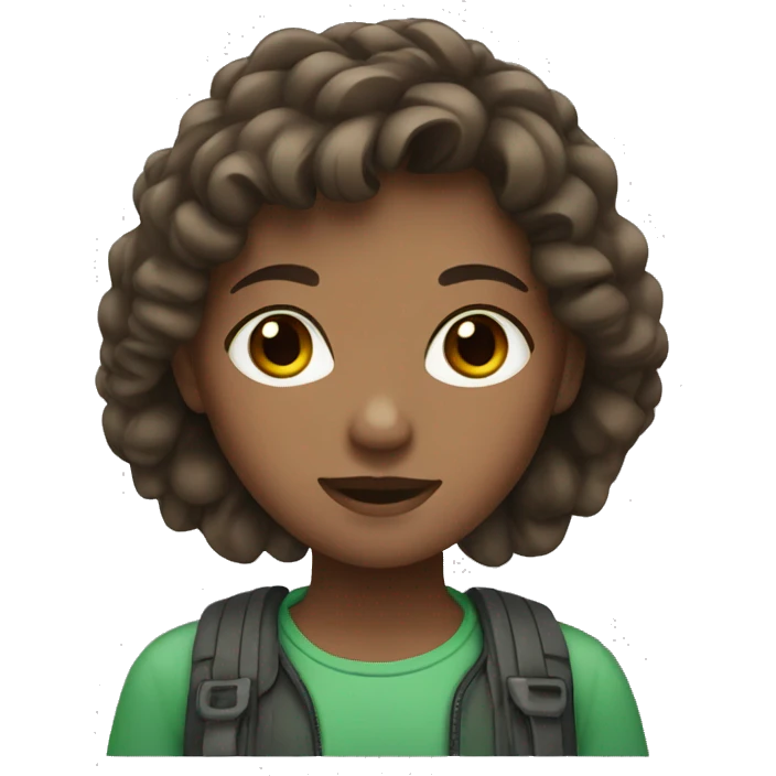 Girl with greens-gray eyes and brown hair emoji