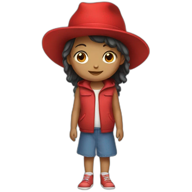 A little girl with a red hat emoji