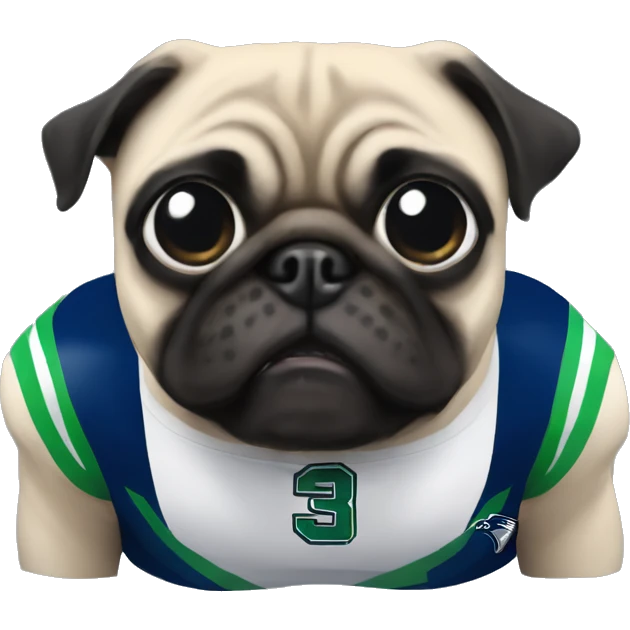 Pug Seahawks cheerleader  emoji