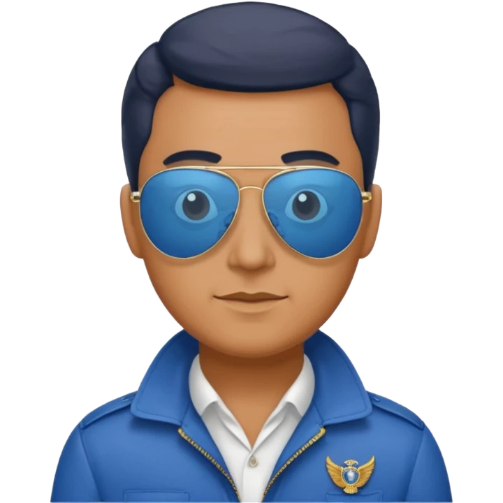 President macros ‘foshur’ wearing blue aviator sunglasses emoji