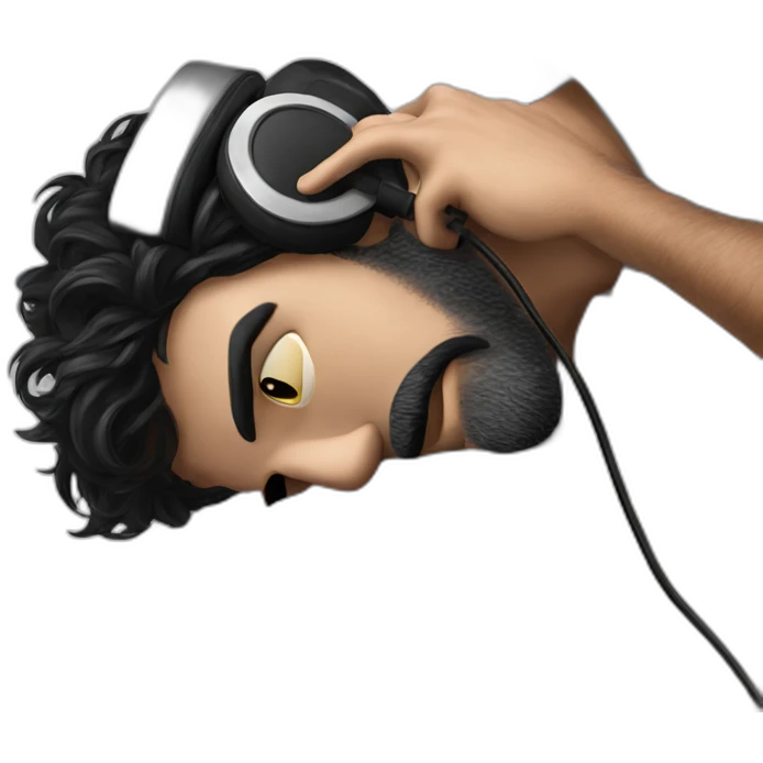 music lover in black shirt emoji