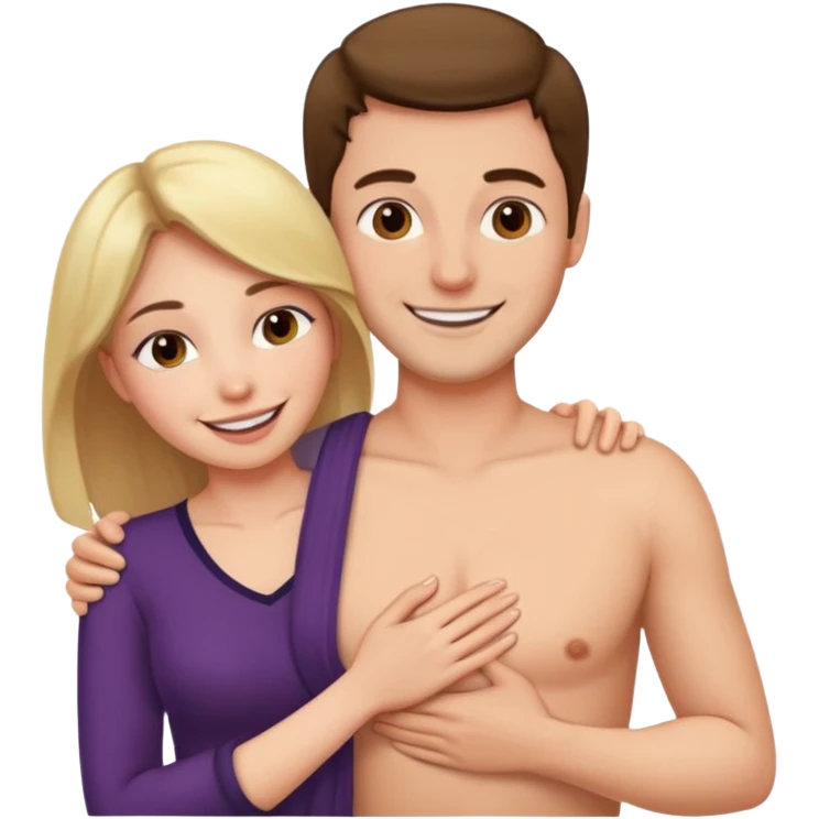 L'homme touche la poitrinne de la femme  emoji
