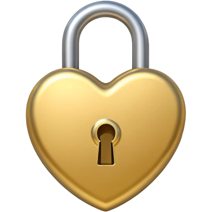 basic gold heart lock emoji