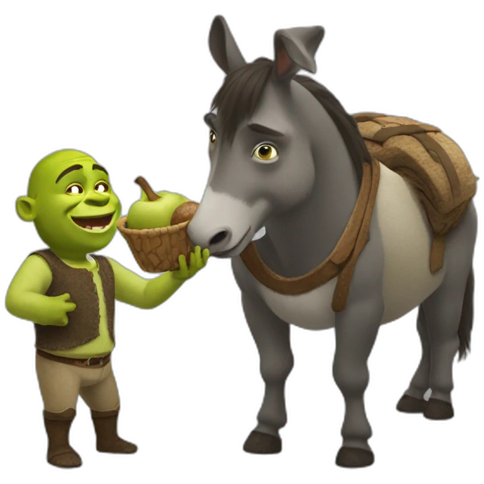 Shrek eating the donkey emoji