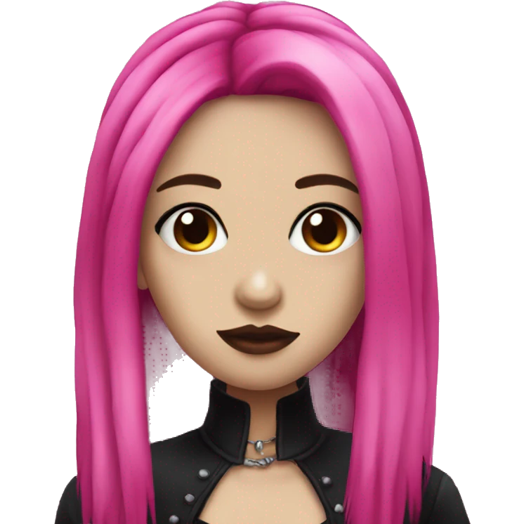 Goth girl long hot pink hair  emoji