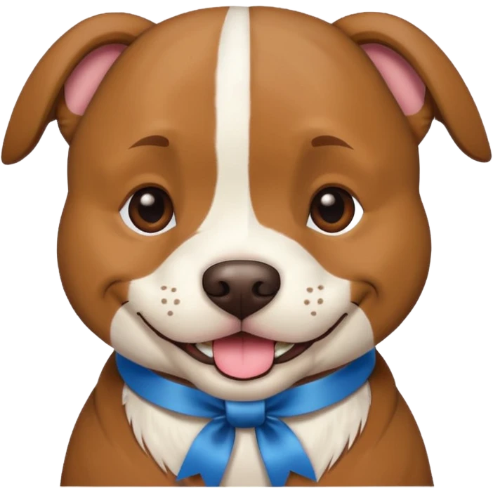pitbull with head ribbon  emoji