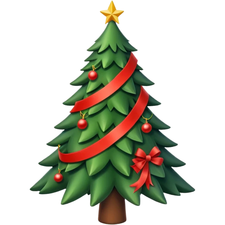 christmas tree with red ribbons emoji