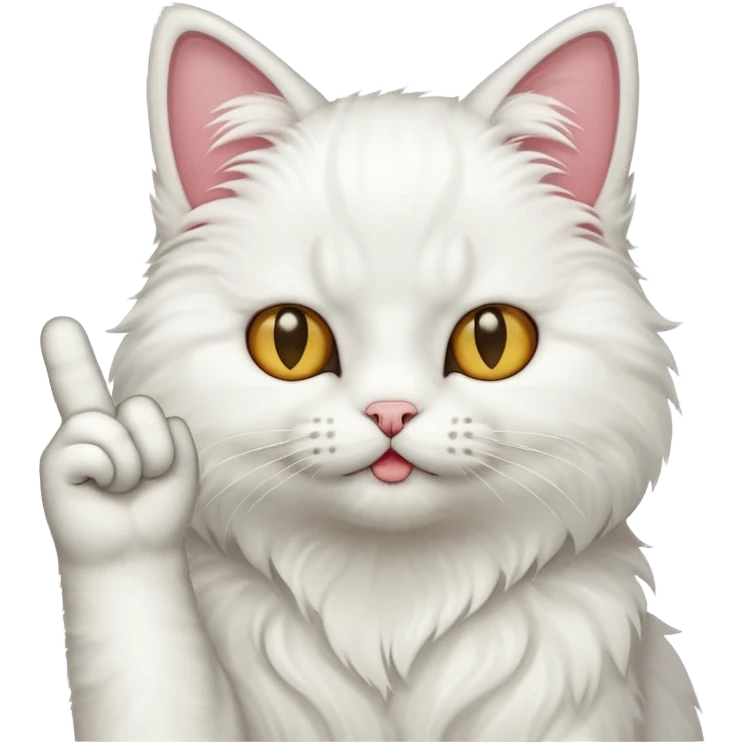 Cat sticking up middle finger emoji