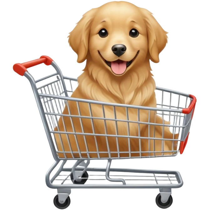Dog in a shopping cart emoji