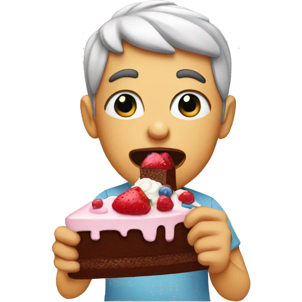 eating a cake emoji