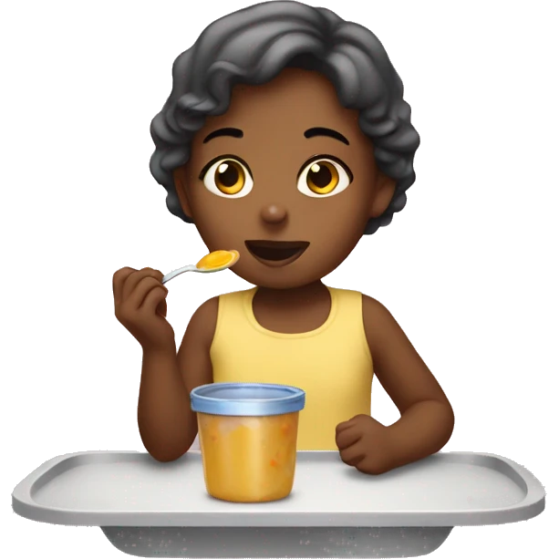girl eating baby food emoji