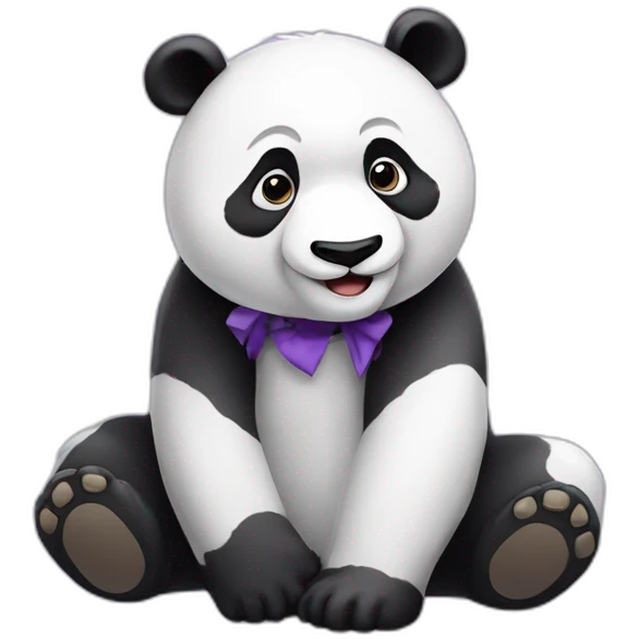 panda blanc et violet emoji